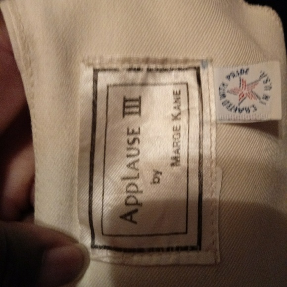 Cream and Navy Applause 3 pant and jacket suit - Picture 3 of 5